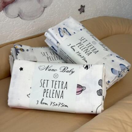 Tetra muslin pelene - Set 3 komada 75x75cm