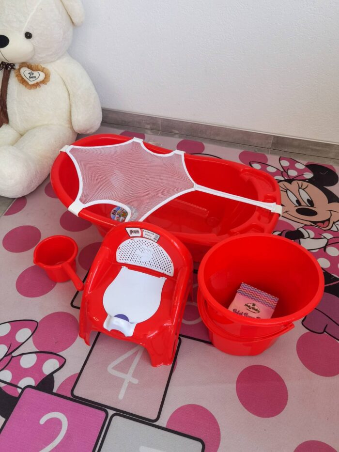 Set za kupanje bebe - Crvena - Image 3