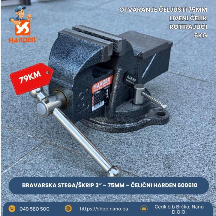 3 Bravarska stega/škrip 3″ – 75mm – čelični HARDEN 600608 - Image 1