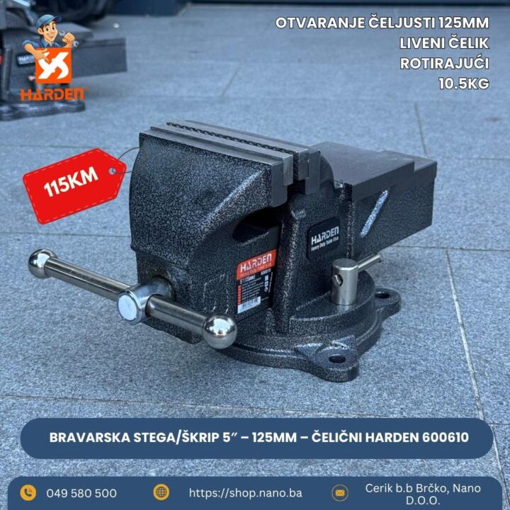 51 Bravarska stega/škrip 5″ – 125mm – čelični HARDEN 600610 - Image 1