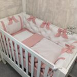 Komplet Lux ogradica za krevetac 120x60cm Bijela-Puder