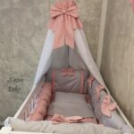 Komplet Lux ogradica za krevetac 120x60cm Siva-Puder - Image 4