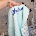 Pletena pamučna dekica 80x120cm vez po želji