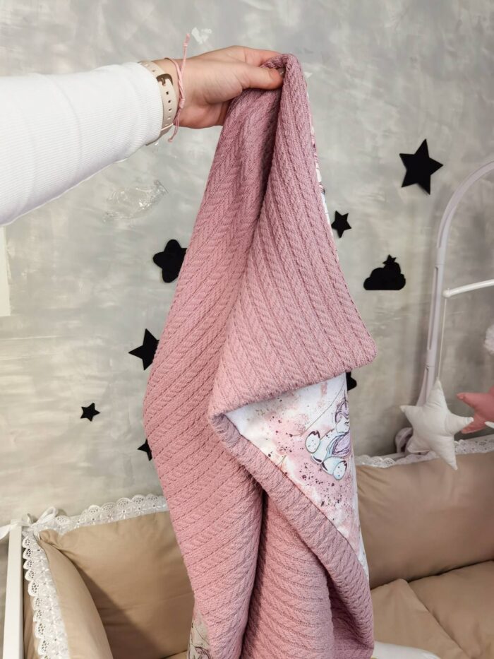 Pletena pamučna dekica 80x120cm vez po želji - Image 4