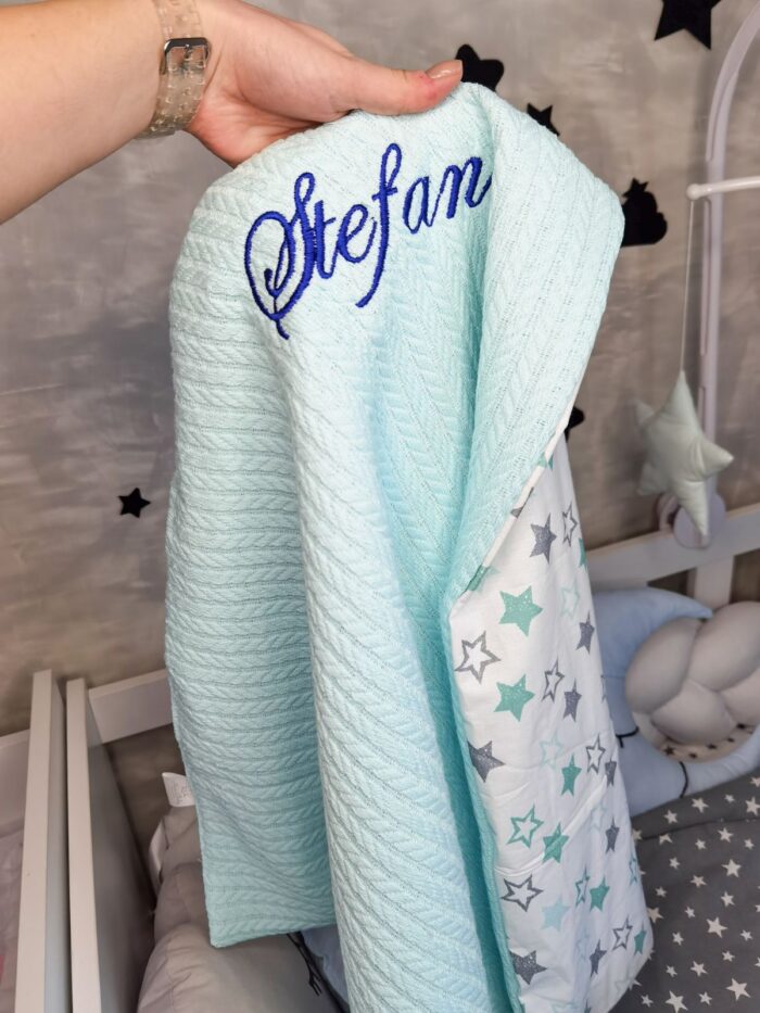 Pletena pamučna dekica 80x120cm vez po želji - Image 3