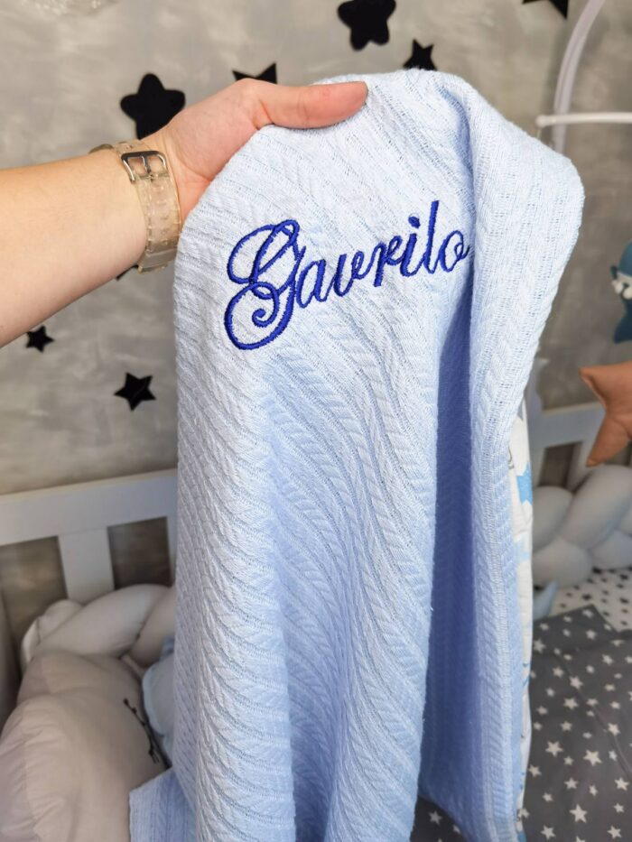 Pletena pamučna dekica 80x120cm vez po želji - Image 2