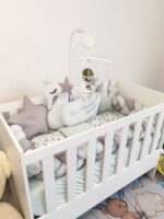 Set Labud Mint - ogradica, pletenica, plahta, jastuk, jorgan 120x60cm - Image 2