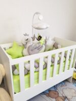 Set Labud Zeleni - ogradica, pletenica, plahta, jastuk, jorgan 120x60cm - Image 2