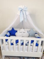 Set Royal Plavi oblak - ogradica, pletenica, plahta, jastuk, jorgan 120x60cm - Image 2