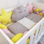 Set Roze Žuti oblak - ogradica, pletenica, plahta, jastuk, jorgan 120x60cm