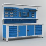 Metalni radni stol "Nano-Bodur" (NO:18) (Okvir - antracit / Paneli - antracit)