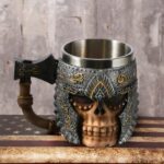 "Helmet AXE skull gold" šolja od nehrđajućeg čelika
