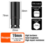 Set gedora za udarni odvijač 10Pcs 1/2" Harden 537020 - Image 9