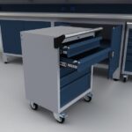 Metalni radni stol "Nano-Bodur" (NO:72) (Okvir - antracit / Paneli - antracit) - Image 3