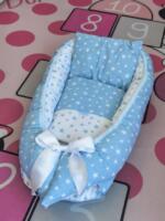 Gnijezdo s jastukom i jorganom - Svijetlo plava i bijele zvijezde - Image 2