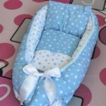 Gnijezdo s jastukom i jorganom - Svijetlo plava i bijele zvijezde