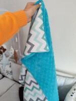 Dekica - Tirkiz minky mint cik cak - 80x80cm - Image 2