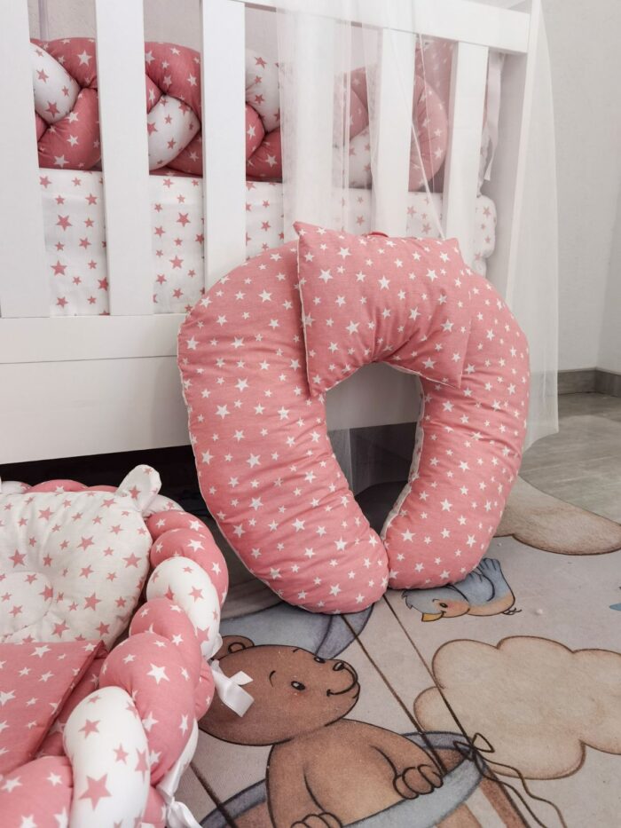 Višenamjenski jastuk za dojenje/hranjenje bebe - Puder roze - Image 2