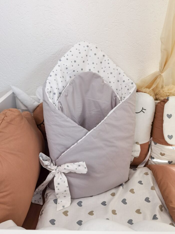 Smotuljak - Sivi s bijelom mašnom i sivim zvjezdicama - Image 2