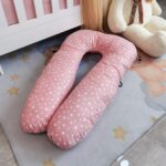 Jastuk za trudnice - Puder roze s bijelim zvjezdicama