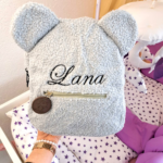 Teddy ruksak sa vezom imena – Svijetlo plavi