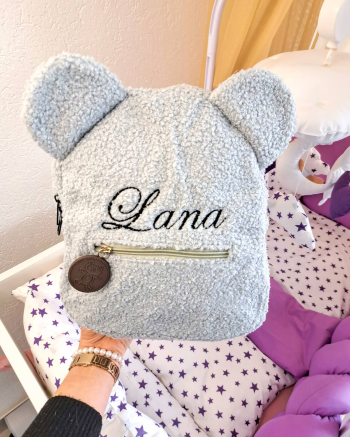 Teddy ruksak sa vezom imena – Svijetlo plavi - Image 2