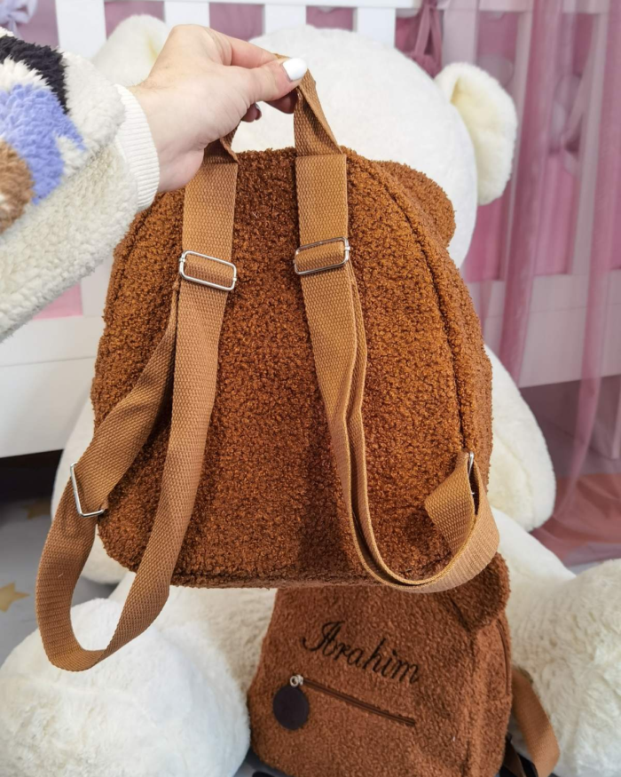 Teddy ruksak sa vezom imena – Smeđi - Image 3