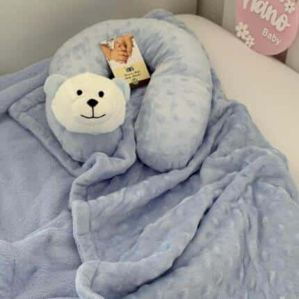 Set jastuk i dekica za putovanje - Svijetlo plava