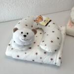 Set jastuk i dekica za putovanje - Bijela sa zvjezdicama