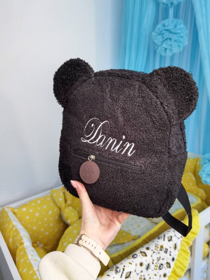 Teddy ruksak sa vezom imena - Crni - Image 2