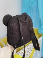 Teddy ruksak sa vezom imena - Crni - Image 3