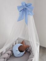 Baldahin za krevetic - Bijeli s svijetlo plavom mašnom - Image 2
