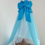 Baldahin za krevetić - Plavi s plavom mašnom