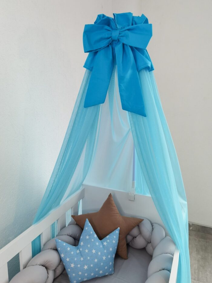 Baldahin za krevetić - Plavi s plavom mašnom - Image 2