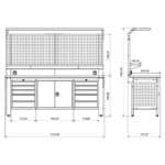 Metalni radni stol "Nano-Bodur" (NO:43) (okvir svijetlosiva-paneli crvena) - Image 2