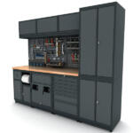 Metalni modularni radni stol "Nano-Bodur" (NO:14) (Okvir - antracit / Paneli - antracit) - Image 2