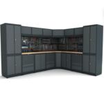 Metalni modularni radni stol "Nano-Bodur" (NO:81) (Okvir - antracit / Paneli - antracit)