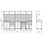 Metalni modularni radni stol "Nano-Bodur" (NO:27) (Okvir - svijetlosiva / Paneli - plava) - Image 4