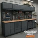 Metalni modularni radni stol "Nano-Bodur" (NO:27) (Okvir - antracit / Paneli - antracit)