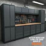 Metalni modularni radni stol "Nano-Bodur" (NO:32) (Okvir - antracit / Paneli - antracit)
