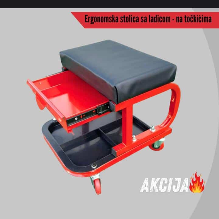 xcnx Mehaničarska stolica sa ladicom na točkićima - Image 1