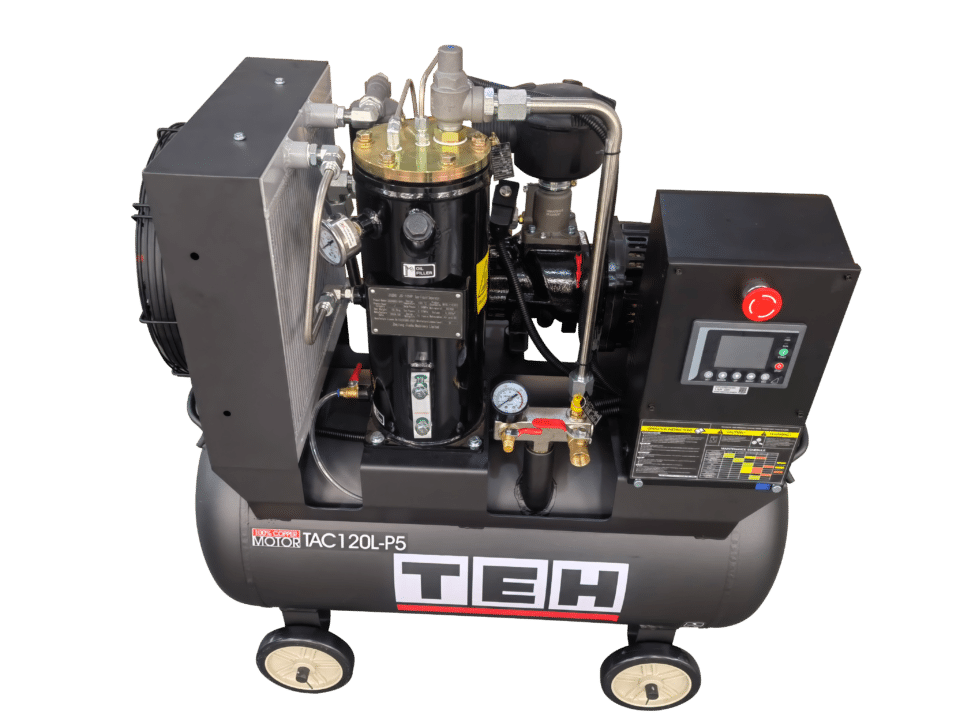 TEH Industrijski vijčani bešumni kompresor zraka 120L boca 5.5kW motor ...