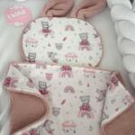 Set Teddy Jastuk zeko i Dekica - Roze i Roze Mede na Dugi