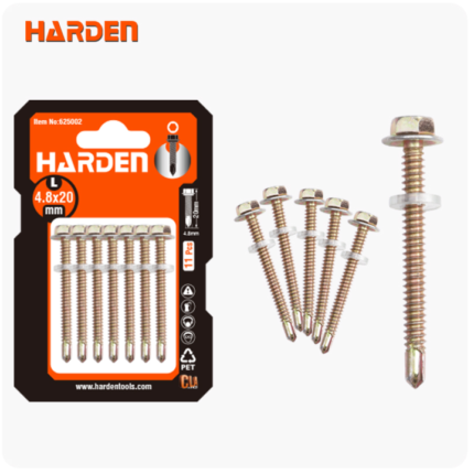 Set 8kom hex samonarezujući vijci s podloškom 4.8x40mm Harden 625006