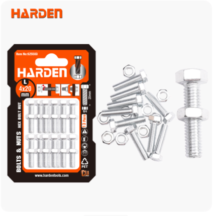 Set 10kom Vijaka sa maticom M5 5x20mm Harden 625507