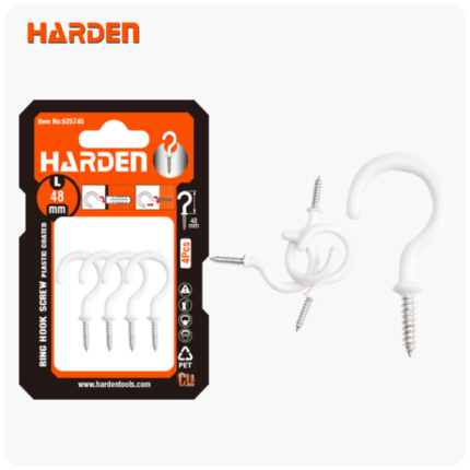 Set 4kom Vijak s plastificiranom kukicom 1-1/4" Harden 625745