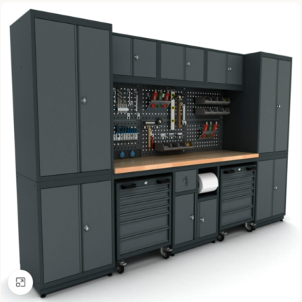 Metalni modularni radni stol "Nano-Bodur" (NO:24) (Okvir - crna / Paneli - antracit)