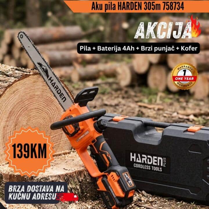 dfxdbxdfbxdv Pila 12" Aku 20V sa baterijom i punjačem Harden 758734 - Image 1