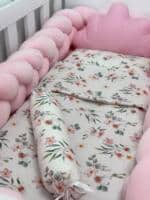 Set Velvet Braid Behar i Roze - Pletenica sa 4 strane, plahta, jastuk, jorgan i dva ukrasna jastuka - Image 2