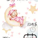 MDF ploča sa podacima rođenja bebe – Model 7